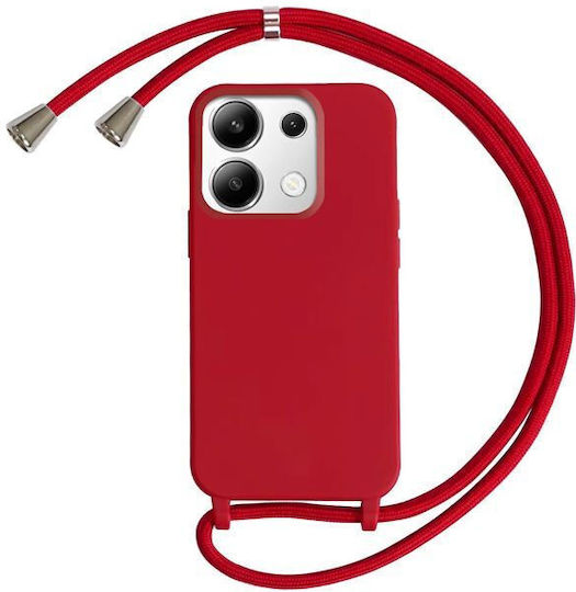 Orso Liquid Back Cover Metalic cu Curea Roșu (Poco C85)