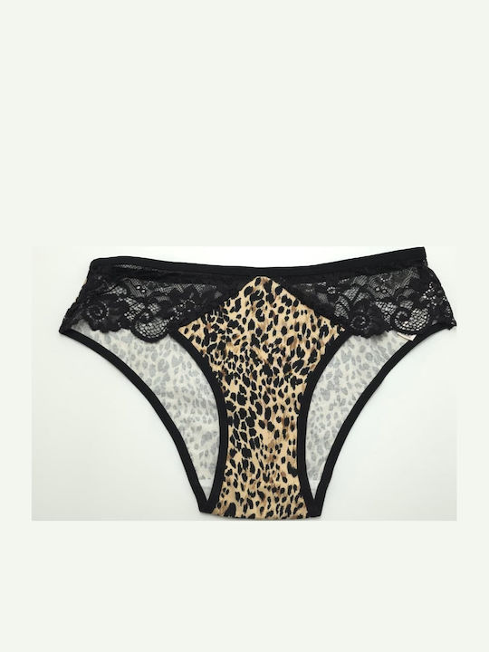 Dyana Damen-Slip mit Spitze Beigefarben, Schwarze