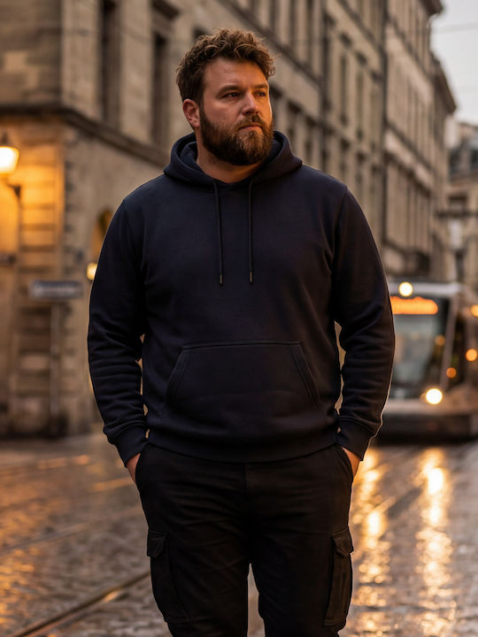 Panda Clothing Φούτερ με Κουκούλα Navy Μπλε
