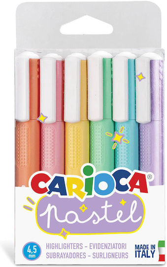 Carioca Highlighters 4.5mm Pastel colours 6pcs
