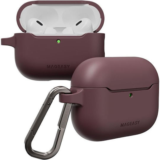 Mageasy Case in Burgundy color for Apple AirPods Pro