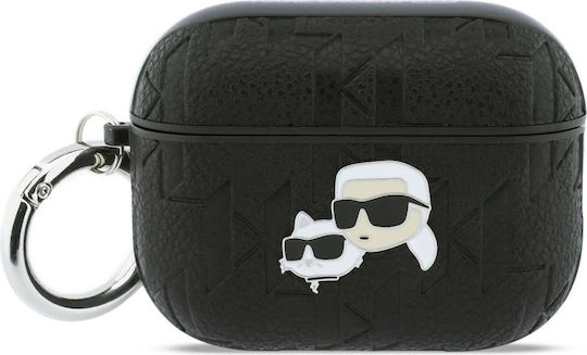 Karl Lagerfeld Karl & Choupette Head Hülle Kunststoff mit Haken in Schwarz Farbe für Apple AirPods Pro