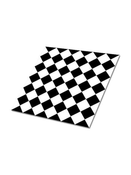 Decorative Vinyl Tile Stickers Inclined Chessboard 9x30x30 Cm