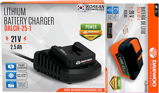 Ladestation U-force 21V 2,5Ah + Batterie U-force 20V 6,0Ah Daewoo