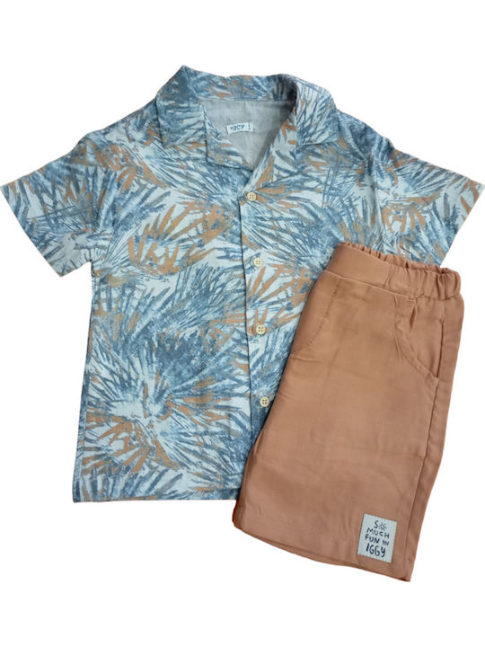 Raboo Kids Set with Light Blue-Brown Pants 2 Pieces Raboo Kids Set with Light Blue-Brown Pants 2 Pieces