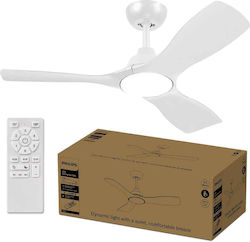 Philips Olas Ceiling Fan with Light Fixture Beige / White Philips Olas Ceiling Fan with Light Fixture Beige / White