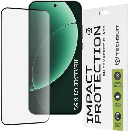 Techsuit 0.33mm Full Glue Full Face Tempered Glass Μαύρο (Realme GT 8 Pro)