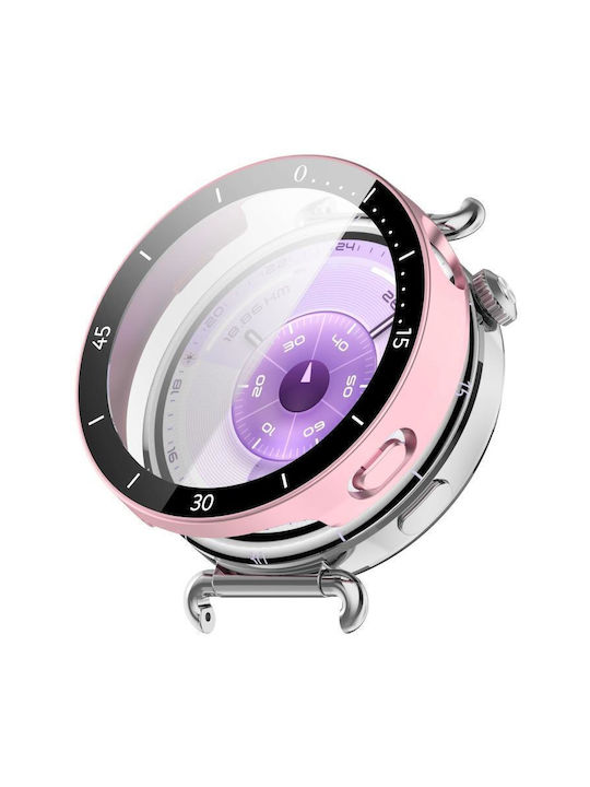 Пластмасов Калъф със Стъкло в Розов цвят за Huawei Watch GT 6 41mm