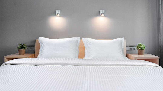 Beauty Home Ribbon Art Hotel Sheet White King Size 290x280cm E1235