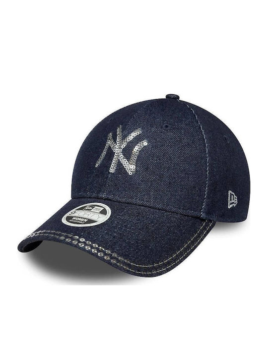 New Era Wmns Sequin 9forty New York Yankees Adjustable Jockey Light Blue Color