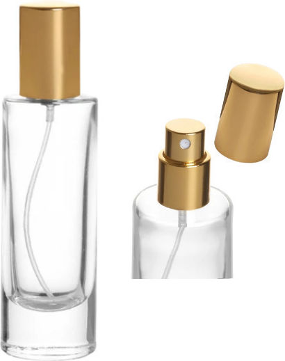 Glass Bottle 30 Ml Transparent Spray Gold Aluminum Lid