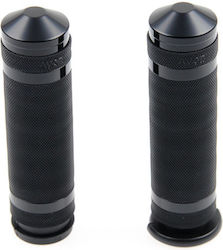 Mânere Grips Motocicletă Harley-Davidson Cult-werk 1" 25.4mm Grooved Handlebar Grips Negre