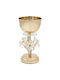 Decorative Metallic Flower Vase Φ16x30 Cm Gold Crystals Keskor 43203