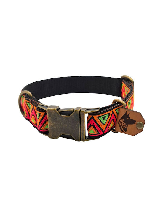 Dog Collar Kilim Urban Adjustable Fabric Collar Bailu L 39 63cm Width 2.5cm Neon Green