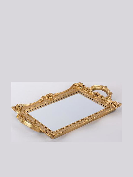 Plastic Decorative Tray with Mirror 33.5x19x2cm 4pcs