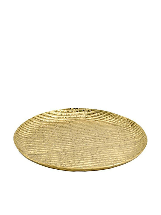 Fylliana Metallic Decorative Platter Yellow 32x3x3cm