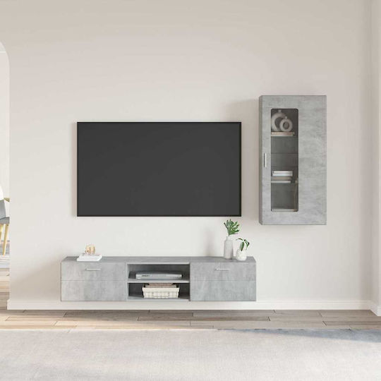 Living Room TV Unit Gray M150xW39xH30cm