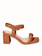 Leder Sandalen Tabac Braun