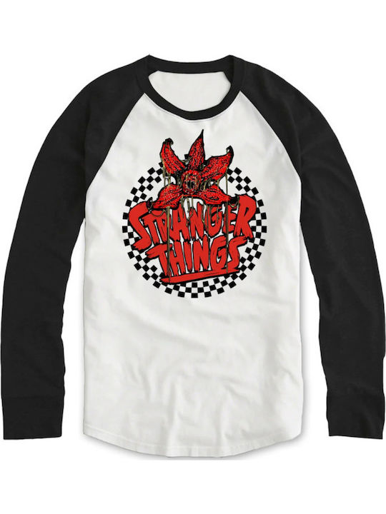 Stranger Things Checkered Circle Ls Long Sleeve Baseball Str09453bsw