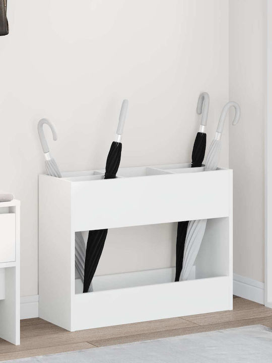 vidaXL Wooden White Umbrella Rack 65x24x50cm