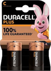 Duracell Plus Alkaline Batteries C 1.5V 2pcs