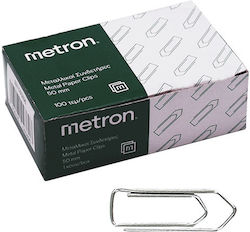 Metron Συνδετηρες Ατσαλι Κουτι Χαρτινο 100 Τεμαχια Νο5 50mm 10 Κουτια
