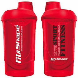 Fit Plastic Protein Shaker 600ml Red