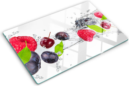 Placă De Bucătărie Din Sticlă De Înaltă Rezistență Sticlă Temperată Fructe Apă 80x52 Cm