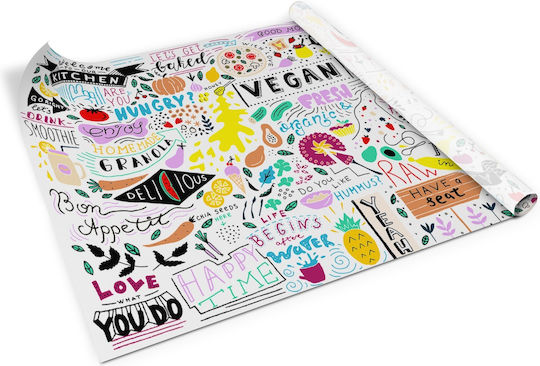 Wandsticker Matt Garderobe Möbel Küche Vegan Muster 100x50 cm
