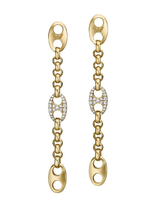 Emporio Armani Earrings Gold Plated with Stones