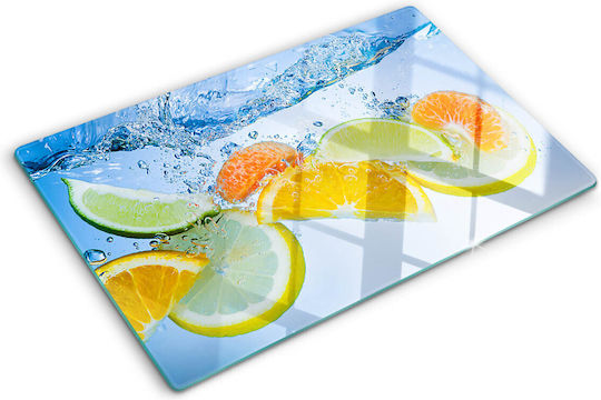 Glass Kitchen Cutting Board Counter Protection Water Citrus 80x52 Cm