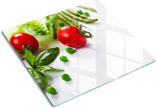Dekorative Schutzglas-Schneideplatte Für Küchenarbeitsplatte Frisches Gemüse 60x52 Cm