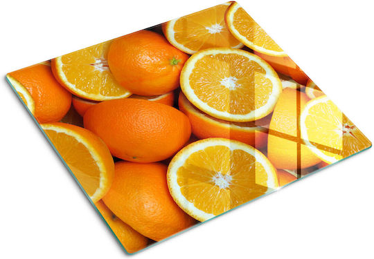 Glass Kitchen Cutting Board High Strength Tempered Glass Half Oranges 60x52 Cm