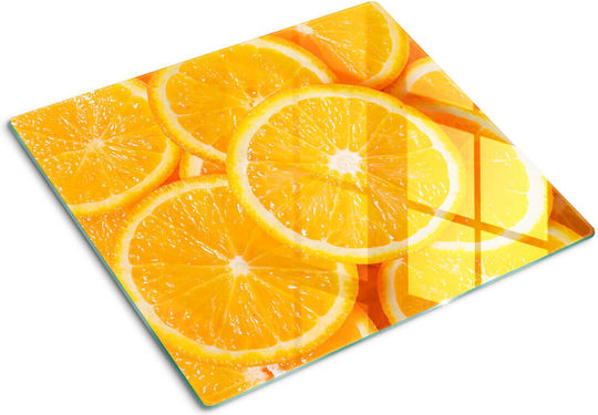 Schneidebrett Aus Glas Für Küche Mit Orangem Glas 60x52 Cm