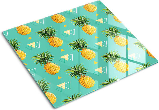 Elegant Protective Glass Kitchen Board Tempered Glass Pineapple 60x52 Cm