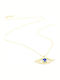 Anagnostakis Halskette Auge aus Gold 9 K mit Zirkon