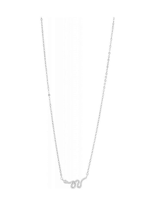 Akzent Necklace from Silver with Zircon