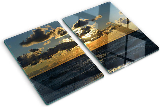 Tocătoare De Bucătărie Din Sticlă Apus De Soare Peste Marea 2x40x52 Cm