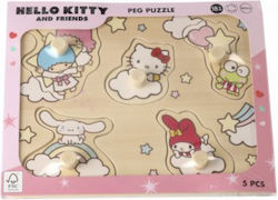 Wooden Kids Peg Puzzle Hello Kitty for 1+ Years Micki