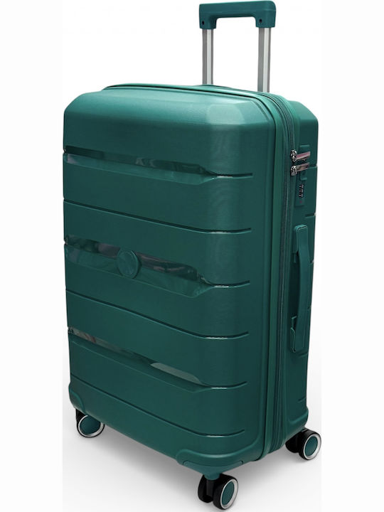 Olia Home Medium Hard Petrol Suitcase With 4 Wheels Height 65cm