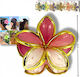 Hair Claw with Multicolour Flower 8 cm – 6 Colours 1 Piece