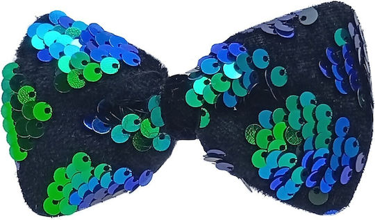Schwarze Samt Schleife Haarspange Bunte Pailletten 12