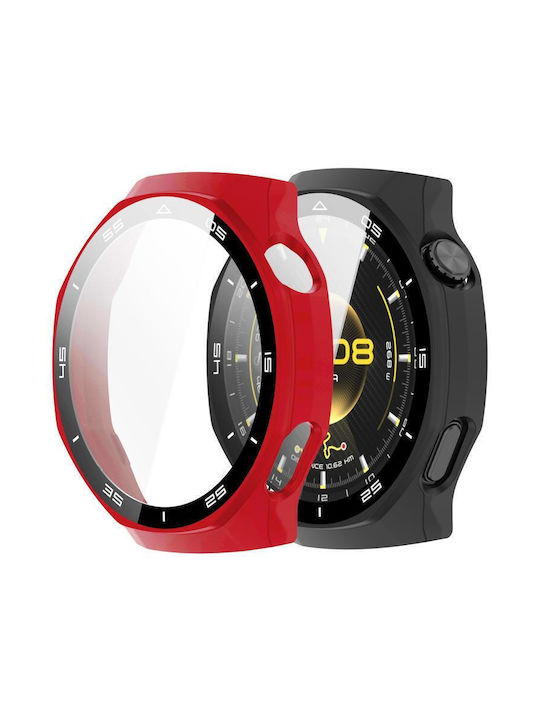 Plastic Case with Glass in Red color for Huawei Watch GT 6 Pro 46mm
