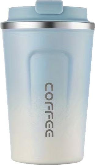 Feggrini Bottle Thermos Stainless Steel 500ml Light Blue with Mouthpiece