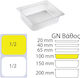 Food Container Pp Transparent Without Lid Gastronorm 1/2 265 x 325mm Height 100mm Italy-pp-1/2-10