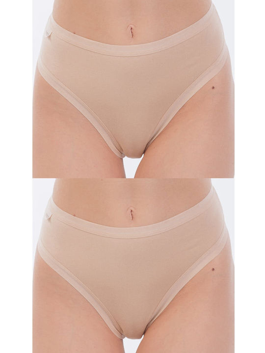 Βαμβακερά High Waist Women's Brazil 2Pack Caramel