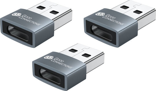Good Connections Converter USB-A male to USB-C female Gray 1pcs USB-AD203-3