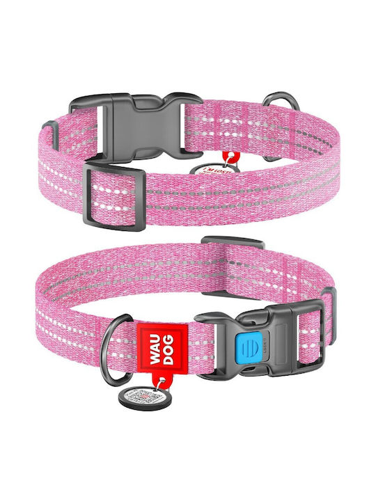Περιλαίμιο Waudog Reflective Pink Fastex L 25mm X 33-49cm Smartid