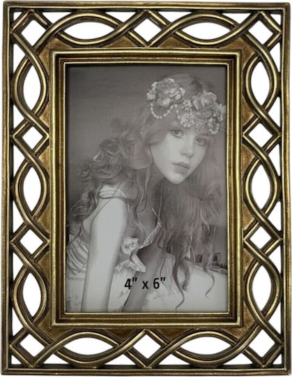Karvounis Plastic Photo Frame with Gold Frame