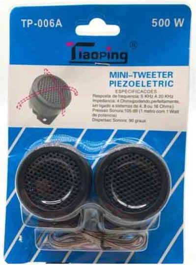 Tiaoping Set Car Tweeter Speakers 500w Tp-006a – Black 2pcs Car Speakers